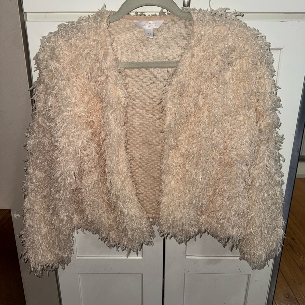 LC Lauren Conrad Beige Textured Cardigan
